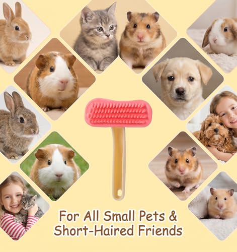 Bunny Brush for Grooming, Rabbit Brush Soft Silicone Small Animal Brushes, Removes Loose Fur for Rabbits, Chinchillas, Kittens & Puppies During Shedding Season or Bath Time