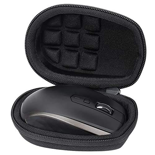 co2CREA Hard Case for Logitech MX Anywhere 3S/3/2S/2 Mouse, Graphite | Compact Performance Mouse Compatible, Protective EVA Carrying Storage Bag with Shockproof Foam Cushion and Carabiner - color: Graphite Case