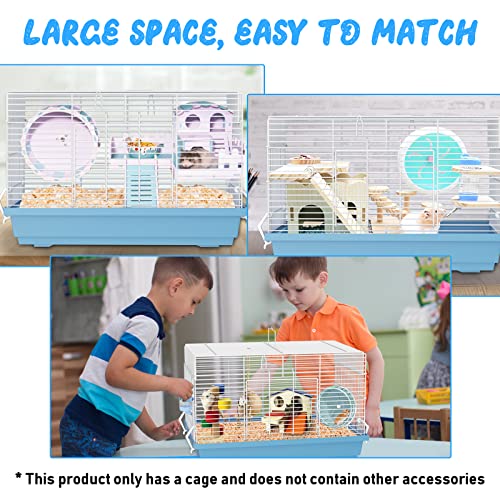 Hamster cage for Hamsters, Gerbils, mice, Rats, Small Guinea Pigs and Other Small Animals. - color: Blue, size: Medium