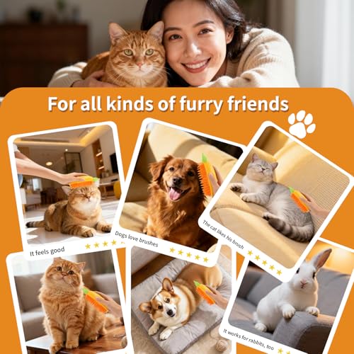 Cat Steam Brush for Shedding, 4 in 1 Rechargeable Steam Brush for Cats and Dogs, Anti-Static, Massage, Cleaning, Shedding & Combing All in One! (Yellow) - color: Yellow