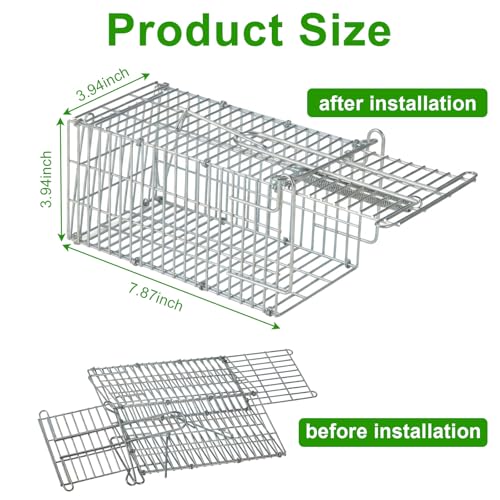 1 Pack Humane Mouse Trap - Live Capture Mouse Trap, Bait Style Outdoor Mouse Traps, Reusable Rodent Indoor Mouses Cage, Suitable for Homes, Yards, Garages, and Farms (1, Grey)