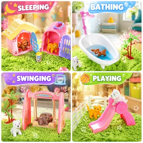 Carolart Pet Sensory Bin, Dog & Cat Sand Box Play Sand Kit, Sensory Toys | Sensory Sand Pet Care Play Set, Pretend Animal Toys, Sensory Kit Gift for Girls Boys, Interactive Sensory Play Ages 3+ - style: Pet