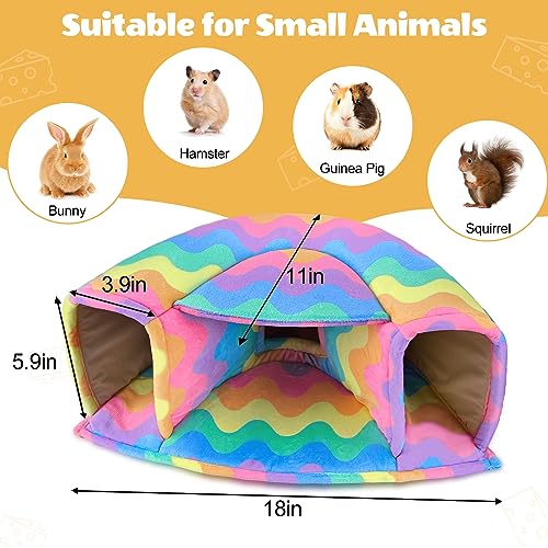 Unicorn Catcher Washable Guinea Pig Hideout Large Cozy Bed for Small Pets | Warm Plush Pet House Featuring A Semi-Closed Design For Hamsters Chinchillas And Bunnies To Sleep In Secure Comfort - color: Rainbow