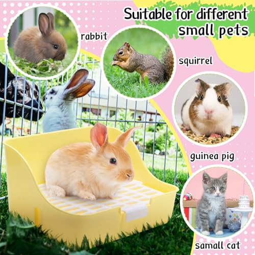 Reallnaive 15 Pcs Rabbit Starter Kit Small Rabbit Litter Box Girls Gift Animal Grooming Kit Bunny Toys Bowl Blankets with Cleaning Set for Guinea Pig Accessories(Blue) - color: Blue