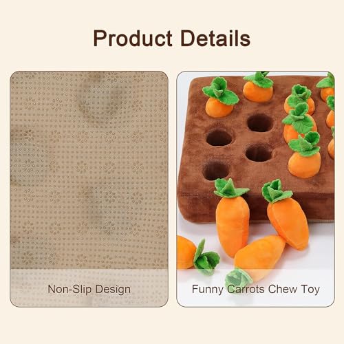 Ferret Foraging Toys Novelty Carrot Snuffle Mat Interactive Pet Treat Enrichment Toys for Small Animals Bunny Rabbit Chinchilla Guinea Pig Hamster (12Carrot) - color: 12Carrot