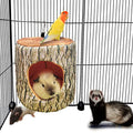 EAEDMY Guinea Pig Rat Ferret Tree Hole Bed and Hammock Tunnel, Hanging Bunk, Parrot Bird Hideout, Small Animals Soft Bed (3.Tree Hole) - color: 3.Tree hole bed