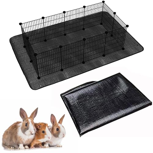 Oncpcare Waterproof Pet Playpen Mat 59"x39" (Black) – Washable and Reusable Cage Liner Tarp for Rabbit, Guinea Pig, Ferret, and Small Animal Habitat Protection - color: 59x39 in (1pcs)