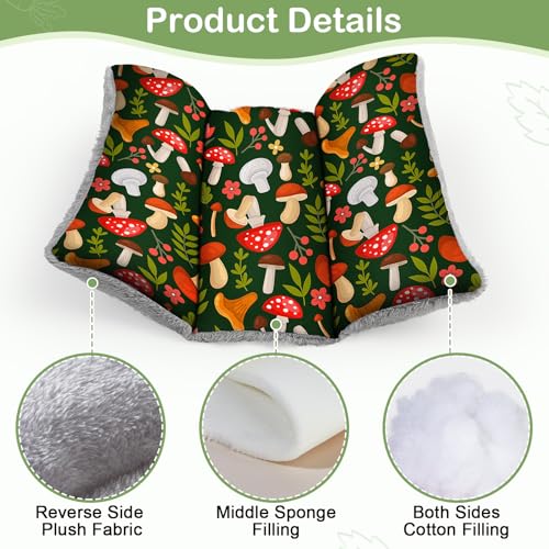 18"x15" Soft Plush Rabbit Bed Washable Cuddle Mat for Small Pets | Reversible Bunny Napping Cushion With Thicker Padding and Floral Designs for Comfortable Rest in Cages - size: Large