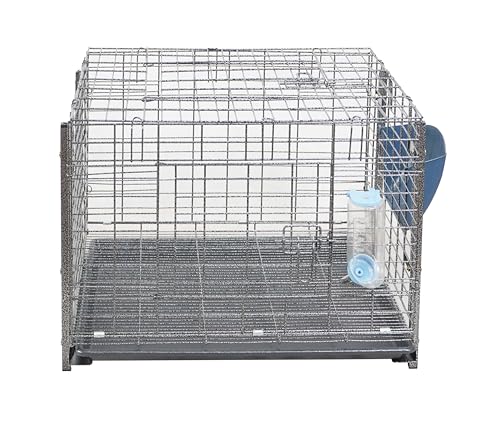 Stackable Rabbit Cage with Feeder and Water Bottle, 24 x 24 x 16 inches, Guinea Pig Ferret Bunny Hutch (1) - color: 1