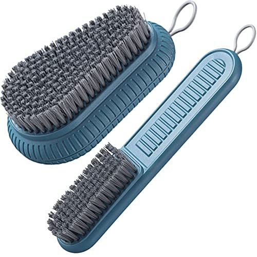 Cleaning Brush Soft Bristle Brush Laundry Scrub Brush Clothes & Shoes Brush | 2 Pack Scrubbing Brush Easy to Grip Household Cleaning Brushes Tool for Countertops Bathtubs - color: Blue