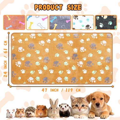 YedsIntu 6 Pcs Washable Guinea Pig Blankets Absorbent Small Animal Fleece Bedding Cage Liners Reusable Pet Pee Pad Sleep Mat Pad Cover for Hamster Ferret Rabbit Chinchilla Hedgehog (Grey, 24" x 47") - color: 6 White Bulk, size: 24" x 47"