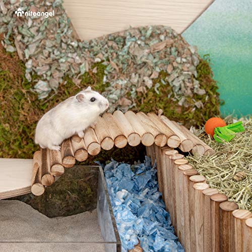 Niteangel Small Animal Climbing Toy: 7.8" x 3.9" Bendable & Flexible Shape | Underground Hideout & Dome Shelter - Suspension Bridge Ladder for Hamsters Gerbils Mice Rats Guinea Pigs or Other Small Pets - size: 7.8'' x 3.9''