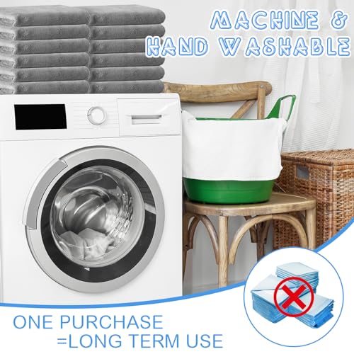 Thyle 12 Pcs Washable Pee Pads for Dogs Reusable Waterproof Training Puppy Pads Bulk Absorbent Pet Whelping Small Dog Mats for Crate Bed Sofa(34 x 28 Inch) - size: 34 x 28 Inch