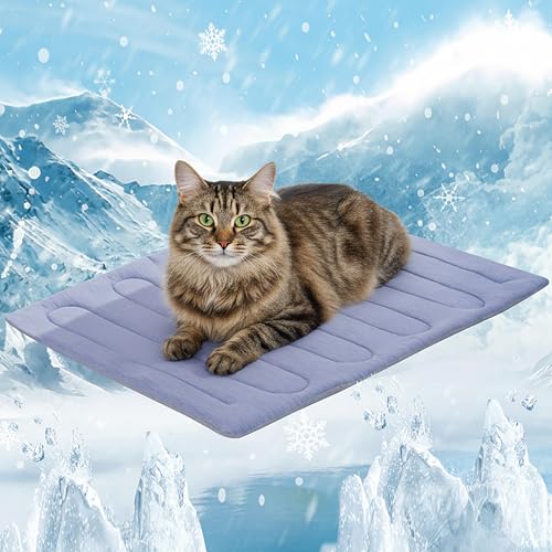 MARUNDA Dog Cooling Mat, No Need to Freeze Or Refrigerate This Cool Pet Pad Cat Mats- Keep Your Pet Cool, Machine Washable (Blue, 28" x 20" - M-Crate) - color: Blue, size: 28" x 20" - M-Crate