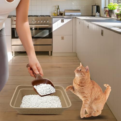 Nexboraque 8 Pack Disposable Cat Litter Box, 17 x 13.2 x 4 Inch Large Kitty Litter Box Pans Paper Cat Litter Tray for Hamster, Guinea Pig, Rabbit, Portable