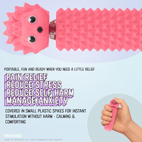 Hedgy - The Hedgehog Sensory Pain Stim Fidget Clicker, Spike Textured for Stress Relief, Focus and Concentration (Pink) - color: Pink
