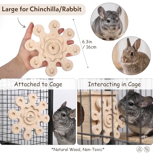 Chinchilla Toys Chinchilla Cage Accessories Wheel Rotating Chinchillas Cage Accessories for Teeth, Interactive Enrichment Toy, Hanging Exercise Chinchillas Toy for Cages for Playtime Spinner