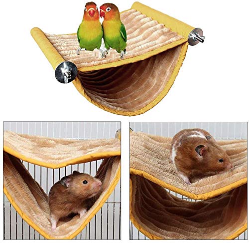 Warm Hamster Hammock House Mouse Rat Hanging Swing Bed Guinea Pig Cage Bedding Small Pet Animal Double Layer Cage Tent Hut Nest for Winter Mouse Rat Hamster Play Sleep