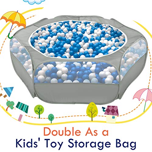 Pawaboo Small Animal Playpen with Zippered Cover,Light Gray | Portable pop-up pet tent for supervised rabbits, guinea pigs, chicks and kittens; water-resistant bottom and 3 metal rods - color: B-Gray