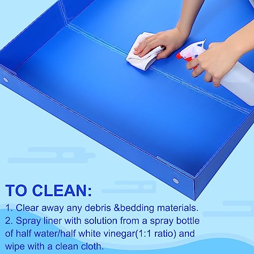 Thyle 2 Pcs Guinea Pig Cage Liner Corrugated Plastic Cage Liner Base 2 x 4 Panel Size 55" L x 27" w Guinea Pig Cages Bottom for Small Animals Hedgehogs Rabbits Cages Tray Blue