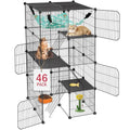 VISCOO Cat Cage, 4-Tier DIY Cat Enclosures Catio,24"x24"x 48" Cat Playpen | Detachable Metal Wire Kennel Cats Crate Indoor & Outdoor with Hammock, 2x2x4 Exercise Place for 1-3 Cats/Kitten - size: 15.4"L x 12.6"W x 6.3"H