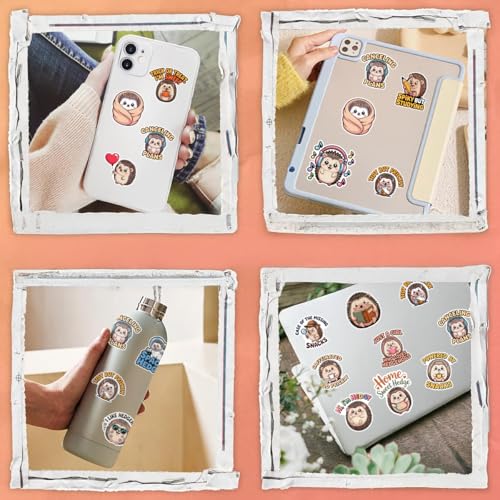 Vybonz Hedgehog Sticker Cute Animal Decal Funny Cartoon Woodland Animal | Hedgehog Stickers with Cute Animal Quotes for Hedgehog Lovers, Laptop, Water Bottle, Journal and Notebook Use - color: Hedgehog, size: 3in
