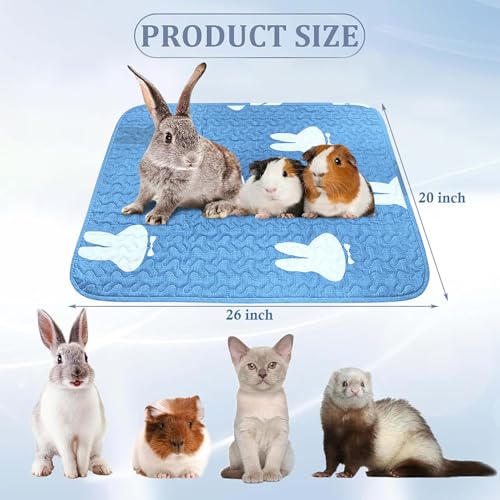 kathson 2 PCS Rabbit Cage Liners Washable Super Absorbent Sleep Pad Bed for Guinea Pig Small Animals Reusable Fleece Bedding Anti-Slip Mats for Bunny Hedgehog Kitten Chinchilla (20 x 26inch)