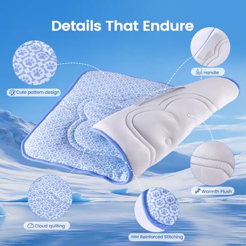 Dog Cooling Mat, Thick Cooling Mat for Extra Large Dogs with PCM & Thermochromic Tech, Dual-Sided Durable Waterproof Cool Dog Bed Mat, Q-Max>0.5, Machine Washable, Non-Toxic - XL(31" x 43") - size: X-Large