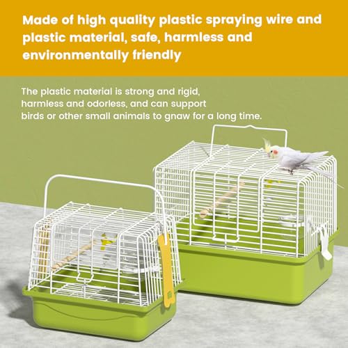 Small Bird cage,Travel Cage for Birds and Small Animals, Parakeet cage,Bird Carrier Travel cage,Bird Travel cage, jaulas para pájaros,Green,(Green,M) - color: Green, size: 10.2"L x 7.9"W x 6.7"H