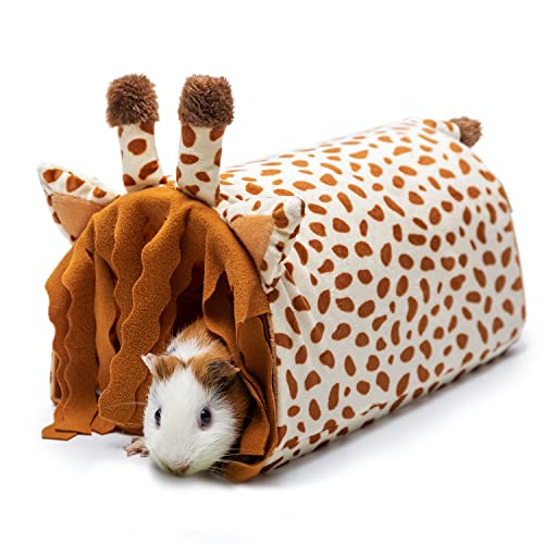 PAWNISAW Guinea Pig Hideout, Washable Fleece Tunnel House & Cage Tube | Small Animal Bedding & Cage Accessories, Playing Habitat for Hamster, Rat, Hedgehog, Chinchilla - color: Multi-colored