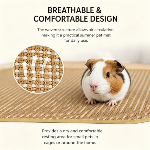Rabbit Cooling Mat 2 Pack 30x45cm, Breathable Small Pet Summer Pad | Rabbit Cooling Mat 2 Pack 30x45cm,Breathable Cage Pad with Carrot Chew Toy for Rabbits,Guinea Pigs & Hamsters - size: 30x45cm