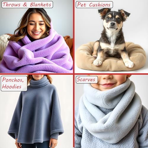 Barcelonetta | Fleece Fabric | Blanket Fabric | 36"X60" | Polar Fleece | Soft, Plush, Anti-Pill | Poncho, Pillow Cover, PJ Pants, Cushion, Liners, Eye Mask (Burgundy, 1 Yard) - color: Burgundy, size: 1 Yard