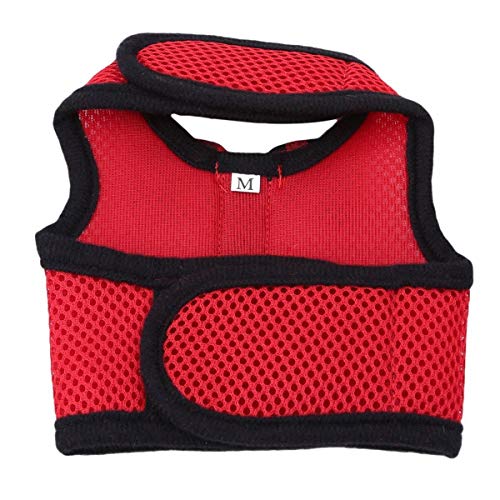 Rabbit Harness with Leash Adjustable Soft Mesh Vest Harness for Bunny Kitten Guinea Pig Rat (M, Red) - color: Red, size: M