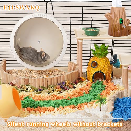 10inch Wall-Mount Silent Hamster Wheel，Removable Washable Track | Wooden Small Animal Exercise Wheel for Gerbil, Mouse, Syrian Hamster（8in） - size: 10in