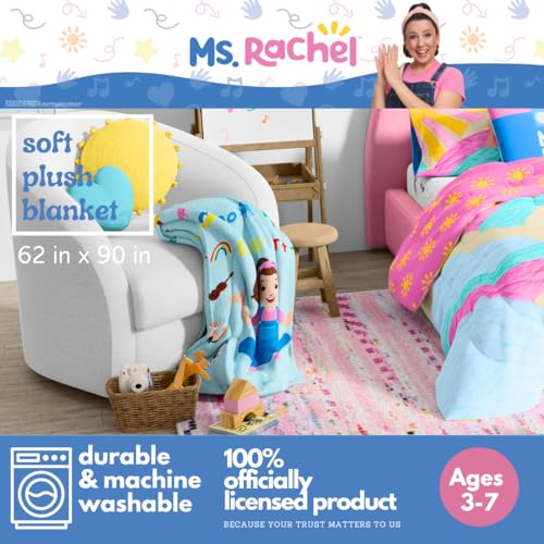 Ms. Rachel Educational Adventures Bedding Super Soft Cozy Throw Blanket, 62 in x 90 in, (Officially Licensed Product) by Franco Kids - color: Ms. Rachel - Colorful Abc, size: 62 in x 90 in