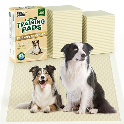 Bamboo Small Puppy Pads Pee Pads for Dogs 22"x22" 30 Count | Training Pads Deodorizing Leakproof Quick Drying Dog Pee Pads Super Absorbent Disposable Puppies - size: 22 x 22 inches (30 Count)