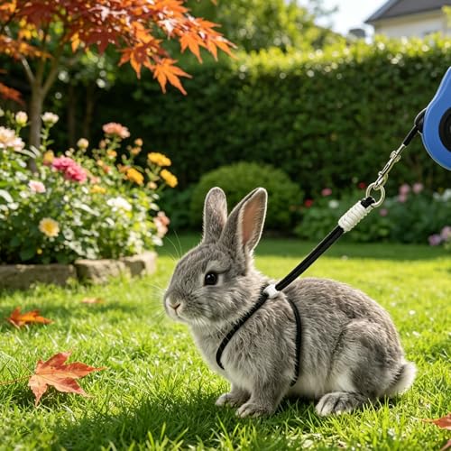 Penitue 3pcs Escape Proof Small Pet Harness and Leash Set, 10ft/3m Retractable with 2 Adjustable Rope Vest Harnesses for Kittens Ferrets Rabbits Bunny Guinea Pigs & Small Rat