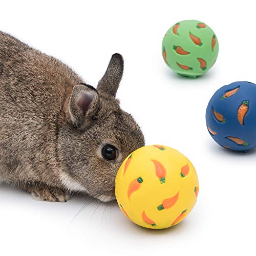 Niteangel Treat Ball, Snack Ballfor Guinea Pigs, Rabbits, Hedgehogs and Other Small Pets (Small, Yellow) - color: Yellow