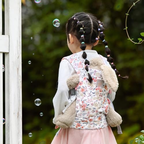 GAGAKU Baby Doll Carrier for Little Girls - Stuffed Animal Carrier Toy for Toddler - Pink Wax Flowers - color: 1_wax Flowers