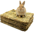 Tfwadmx 6 Pcs Rabbit Grass Mats 16''x11''Large Natural Woven Seagrass Mat Bunny Sleep Bed for Chinchillas Guinea Pigs Ferret Hamster Squirrel and Small Animals - size: 16.0''x11''(6pcs)