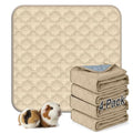 FunFurry Washable Guinea Pig Cage Liner - 4 Pack Reusable Washable Pee Pads，Waterproof Guinea Pig Bedding for Small Animal - Rabbit Bunny Hamster Puppy (Cream, 12" X 12" - 4 Pack) - color: Cream, size: 12" X 12" - 4 Pack