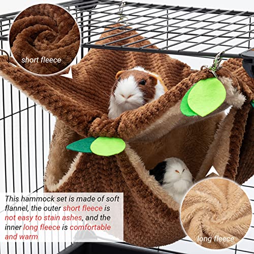 Guinea Pig Hideout, Hammock & Tunnel, Washable Cage Accessories | Warm Soft Fleece Pet House for Guinea Pig, Hamster, Rat, Chinchilla - size: One Size
