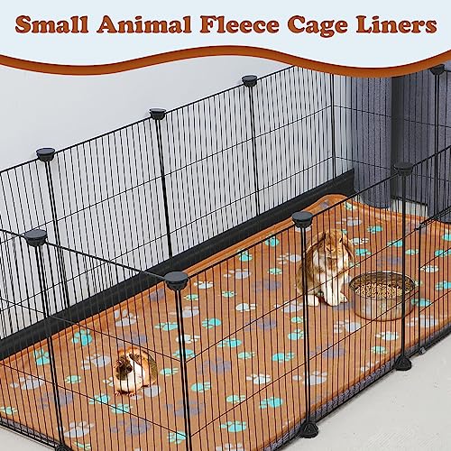YUEPET Waterproof Guinea Pig Blankets 3 Pack, Fleece Cage Liners, L | Guinea Pig Fleece Cage Liners, Waterproof Backing, Machine Washable, Soft Fleece Surface, 48 x 24 in - color: White+gray+coffee, size: L-48"×24"