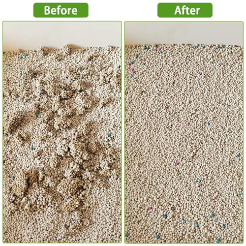 2Pcs Cat Litter Scoop Metal Stainless Steel Mesh Kitty Litter Scoop with Hook, Cat Scooper for Litter Box, Filter Small Pieces Quickly, Easy to Clean and Durable (3mm/5mm Mesh)