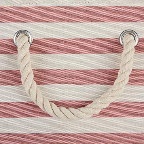 Bone Dry Pet Storage Collection Striped Paw Patch Bin, Rose, Small Round - color: Rose, size: Small Round