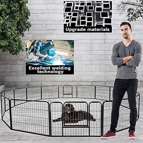 BestPet | Dog Playpen | 24", 16 Panels | Heavy Duty Metal Pet Exercise Pen | Indoor/Outdoor Fence Panels | Rust-Resistant, Removable, Tool-Free Setup | Anti-Skid, Expandable Design - style: 16 panels
