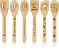 GLOBLELAND 6 Pcs Cartoon Mice Wooden Spoons Utensil Set Cheese Bamboo Carving Kitchen Cooking Utensils Cute Animals Wooden Engraved Cooking Spatula Set for Kitchen Fun House Warming Gift - color: Mice