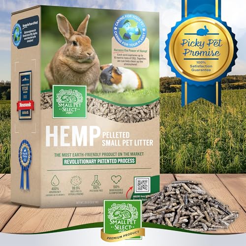 Small Pet Select Hemp Pellet Bedding, Non-Clumping, Rabbits, 20 lb | Biodegradable, Absorbent Odor Control, Eco-Friendly, For Hamsters, Guinea Pigs, Bunnies & Small Pets - size: 20 Pounds