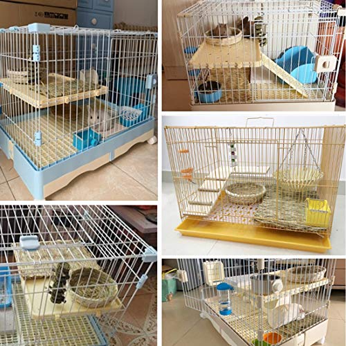 PINVNBY 6 Pack Rabbit Grass Mat,Bunny Natural Straw Woven Bed,Small Animal Cages Hay Nest Sleeping,Chewing,Nesting and Toys for Rabbits Guinea Pig Hamster Hedgehog and Squirrel Bed Mat - size: 【6 PCS】