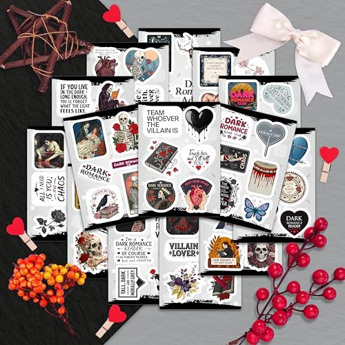 100Pcs Dark Romance Stickers for Water Bottle - Dark Book Stickers, Booktok Decals - Gifts for Book Lovers - color: Dark Romance Stickers
